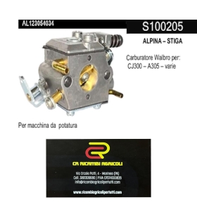 ALPINA – STIGA  Carburatore Walbro per : CJ300 – A305 – varie