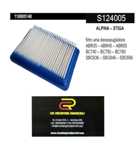 ALPINA – STIGA filtro aria decespugliatore ABR35 – ABR45 – ABR55 BC740 – BC750 – BC760 SBC636 – SBC646 – SBC656
