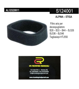 ALPINA – STIGA Filtro aria per decespugliatore B28 – B33 – B44 – BJ326 BJ336 – BJ346 Tagliasiepi HTJ550