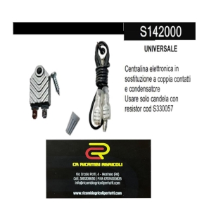 Centralina elettronica in  sostituzione a coppia contatti  e condensatore Usare solo candela con  resistor cod S330057