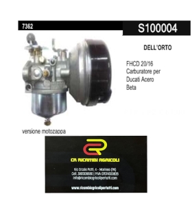 DELL’ORTO  FHCD 20/16  Carburatore per Ducati Acero Beta