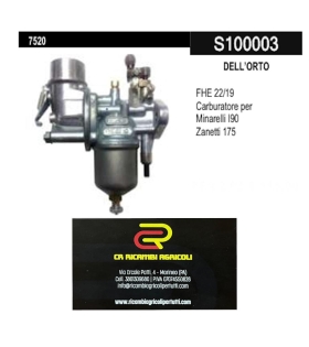 DELL’ORTO FHE 22/19 Carburatore per  Minarelli I90  Zanetti 175