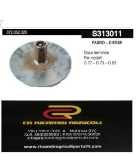 PASBO – DIESSE Disco terminale Per modelli  G 72 – G 73 – G 83