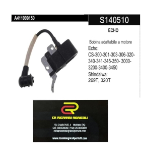 ECHO Bobina adattabile a motore Echo: CS-300-301-303-306-320- 340-341-345-350- 3000- 3200-3400-3450 Shindaiwa: 269T, 320T