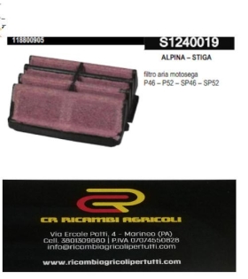 ALPINA – STIGA filtro aria motosega P46 – P52 – SP46 – SP52