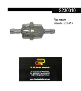 Filtro benzina passante codolo Ø 5