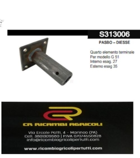 PASBO – DIESSE Quarto elemento terminale Per modello G 51 Interno esag. 27 Esterno esag 35