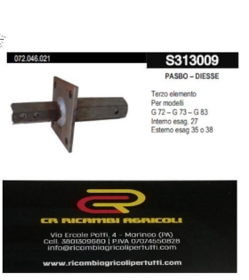 PASBO – DIESSE secondo elemento  Per modelli G 72 – G 73 – G 83 Interno esag. 27 Esterno esag 35 o 38
