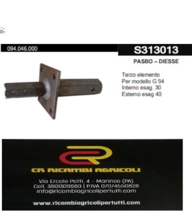 PASBO – DIESSE secondo elemento  Per modello G 94 Interno esag. 30 Esterno esag 40