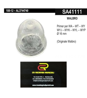 WALBRO Primer per WA – WT – WY WYJ – WYK – WYL – WYP Ø 16 mm (Originale Walbro)