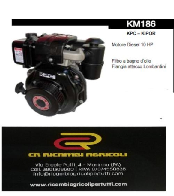 Immagine 0 di KPC – KIPOR Motore Diesel 10 HP Filtro a bagno d’olio Flangia attacco Lombardini