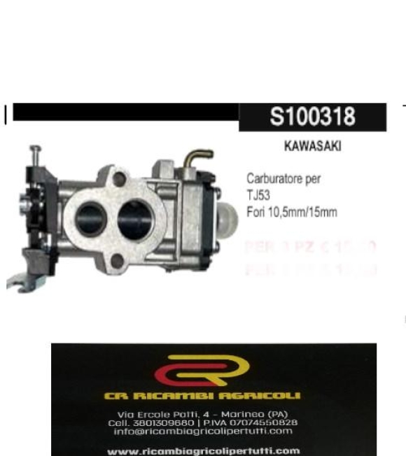 Immagine 0 di KAWASAKI Carburatore per TJ53 Fori 10,5mm/15mm