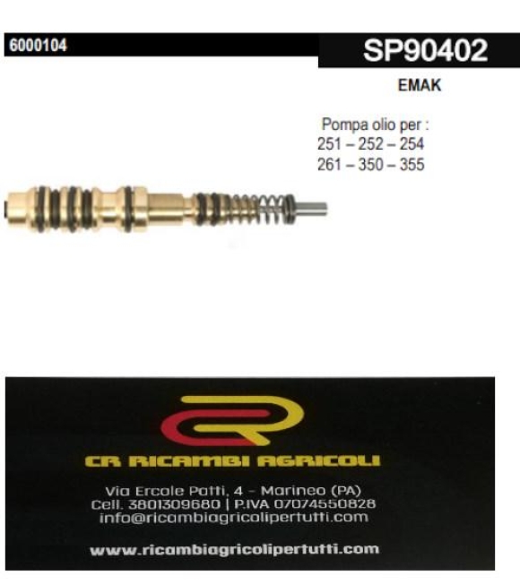 Immagine 0 di EMAK Pompa olio per : 251 – 252 – 254 261 – 350 – 355