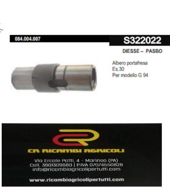Immagine 0 di DIESSE – PASBO Albero portafresa Es.30 Per modello G 94