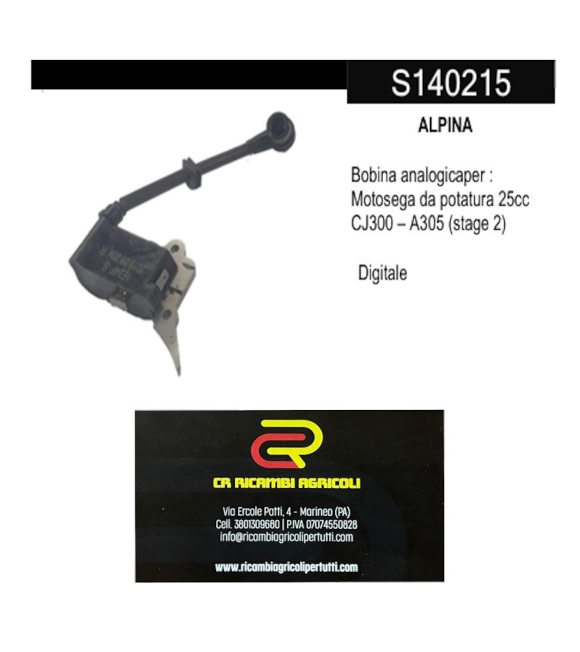 Immagine 0 di ALPINA Bobina analogicaper : Motosega da potatura 25cc CJ300 – A305