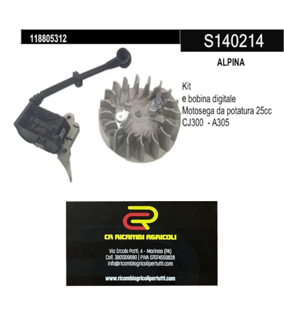 Immagine 0 di ALPINA Kit Volano e bobina digitale Motosega da potatura 25cc CJ300 - A305