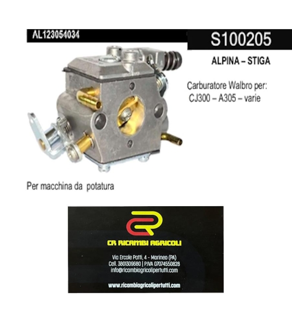 Immagine 0 di ALPINA – STIGA Carburatore Walbro per : CJ300 – A305 – varie