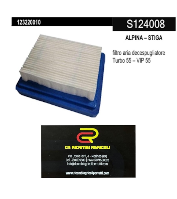 Immagine 0 di ALPINA – STIGA filtro aria decespugliatore Turbo 55 – VIP 55