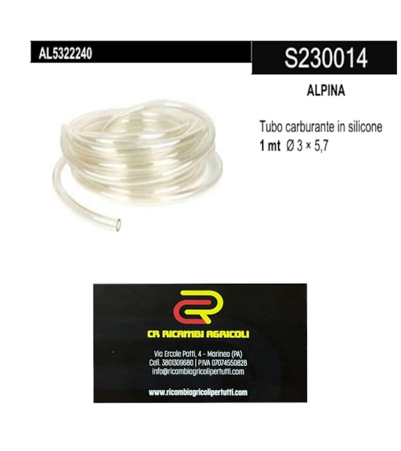 Immagine 0 di ALPINA Tubo carburante in silicone 1 mt Ø 3 × 5,7
