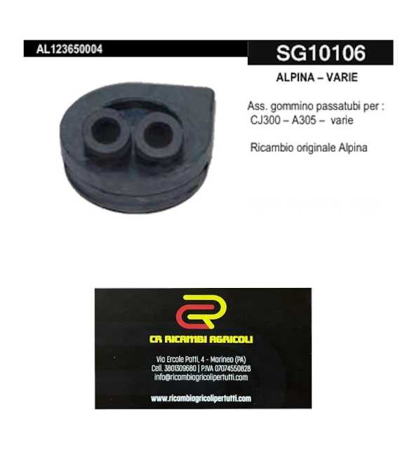 Immagine 0 di ALPINA – VARIE  gommino passatubi per  CJ300 – A305 – varie originale Alpina