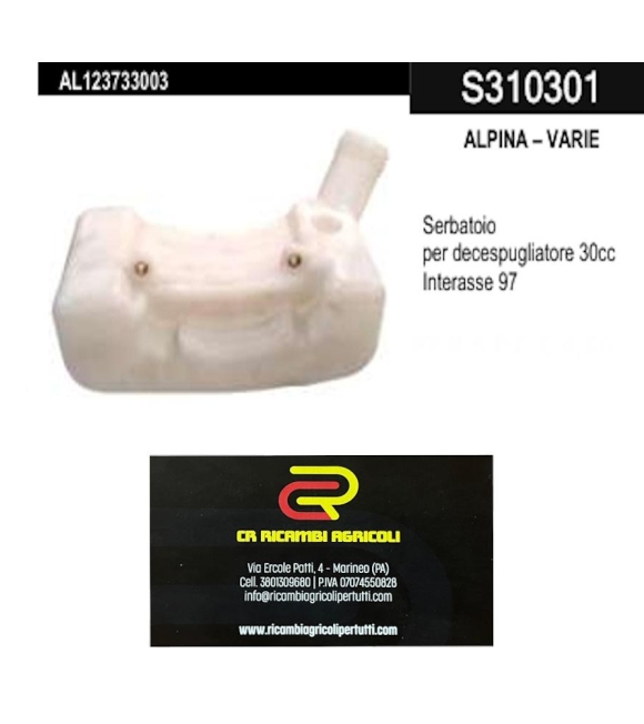 Immagine 0 di ALPINA – VARIE Serbatoio  per  30cc Interasse 97