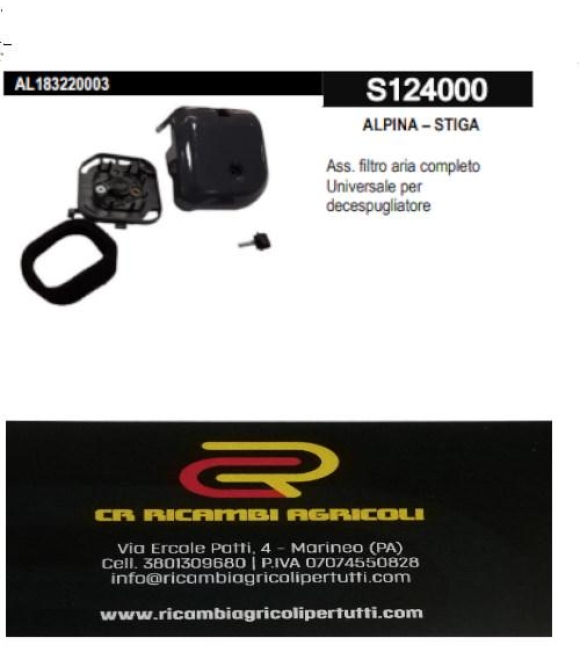 Immagine 0 di ALPINA – STIGA . filtro aria completo Universale per decespugliatore