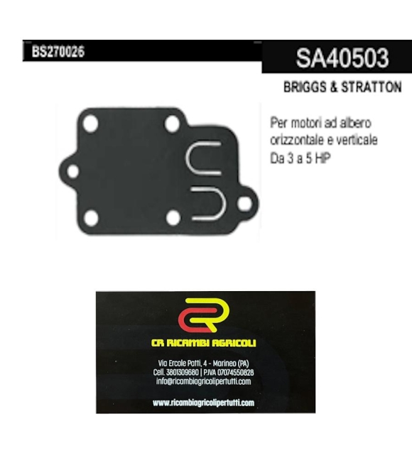 Immagine 0 di BRIGGS & STRATTON Membrana BRIGGS & STRATTON albero orizzontale e verticale Da 3 a 5 HP