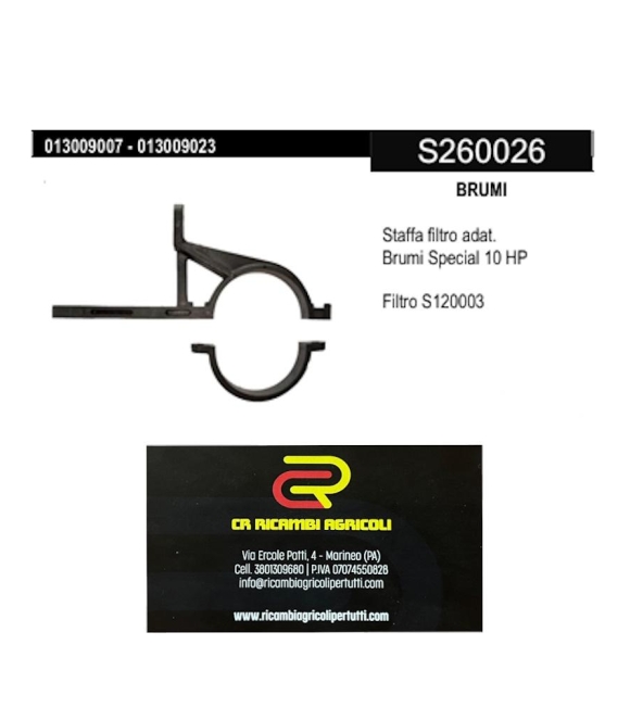 Immagine 0 di BRUMI Staffa filtro adat. Brumi Special 10 HP Filtro S120003
