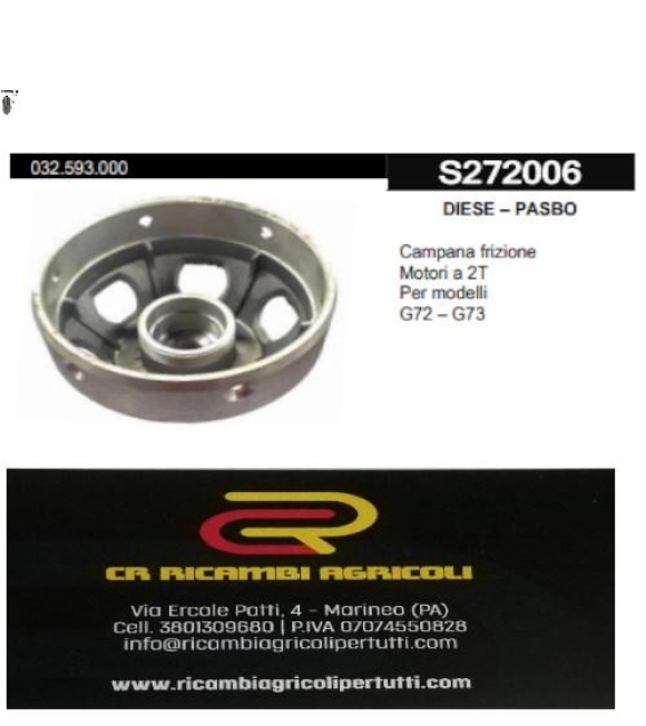 Immagine 0 di DIESSE – PASBO Campana frizione Motori a 2T Per modelli pasbo G72 – G73