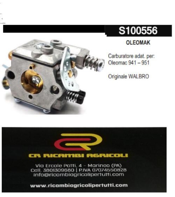 Immagine 0 di OLEOMAK Carburatore adat. per: Oleomac 941 – 951 Originale WALBRO