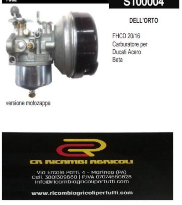 Immagine 0 di DELL’ORTO FHCD 20/16 Carburatore per Ducati Acero Beta