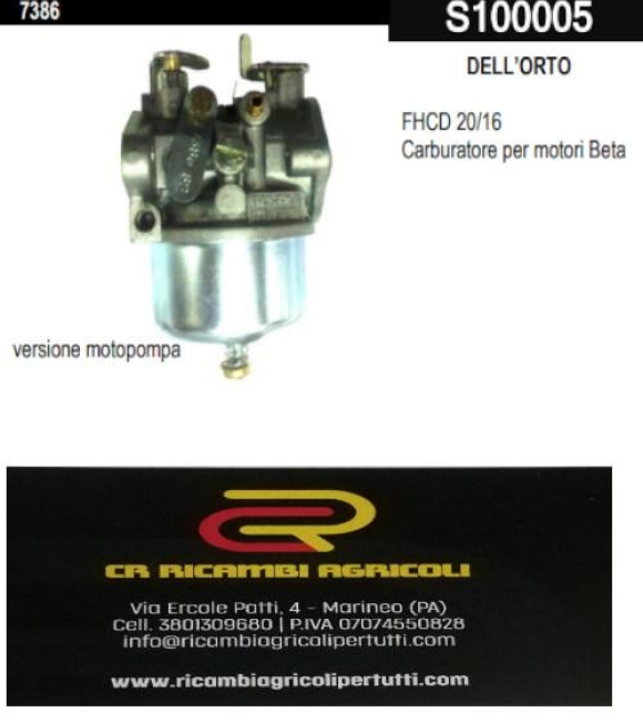 Immagine 0 di DELL’ORTO FHCD 20/16 Carburatore per motori Beta