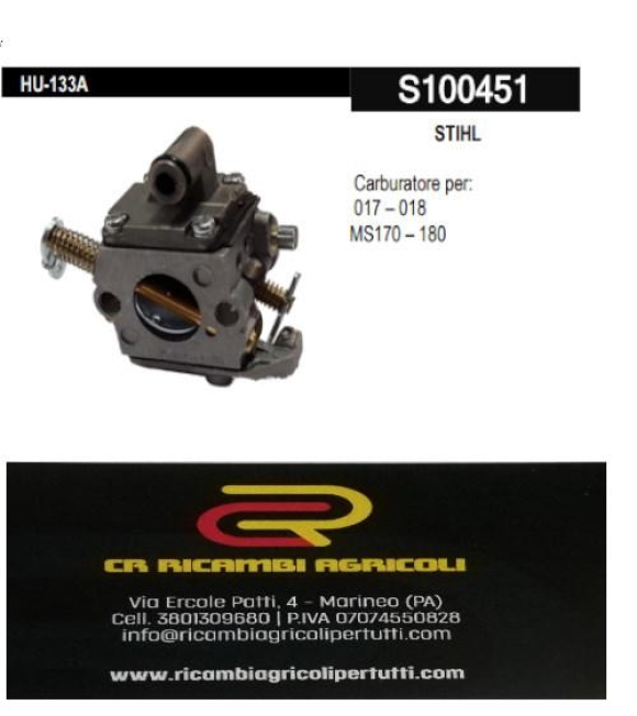 Immagine 0 di STIHL Carburatore per: 017 – 018  MS170 – 180