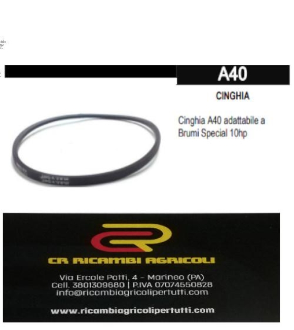 Immagine 0 di Cinghia A40 adattabile a Brumi Special 10hp