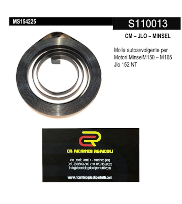 Immagine 0 di CM – JLO – MINSEL Minsel Molla autoavvolgente per Motori MinselM150 – M165 Jlo 152 NT