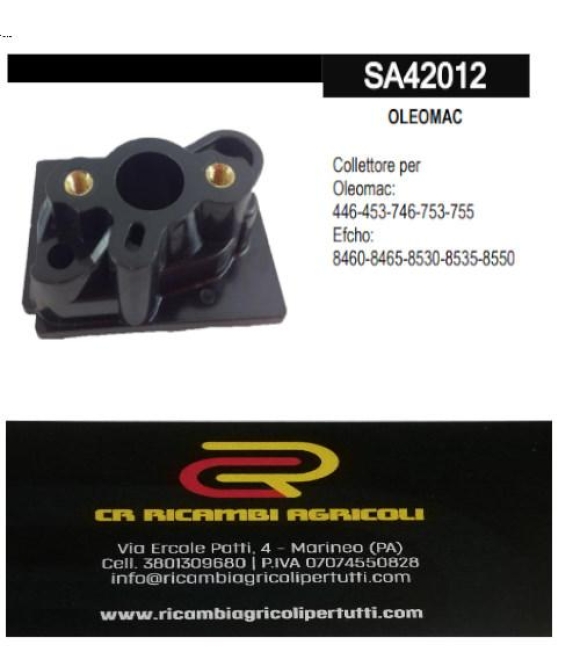 Immagine 0 di OLEOMAC Collettore per Oleomac: 446-453-746-753-755 Efcho: 8460-8465-8530-8535-8550
