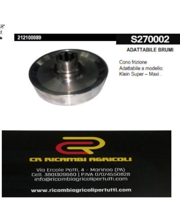 Immagine 0 di ADATTABILE BRUMI Cono frizione Adattabile a modello: Klein Super – Maxi