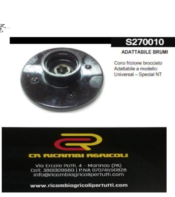 Immagine 0 di ADATTABILE BRUMI Cono frizione brocciato Adattabile a modello:brumi Universal – Special NT