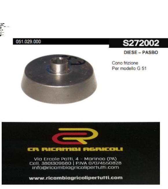 Immagine 0 di DIESSE – PASBO Cono frizione Per modello G 51 pasbo