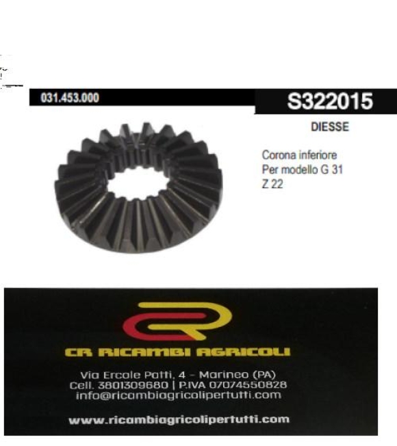 Immagine 0 di DIESSE Corona inferiore Per modello G 31 Z 22