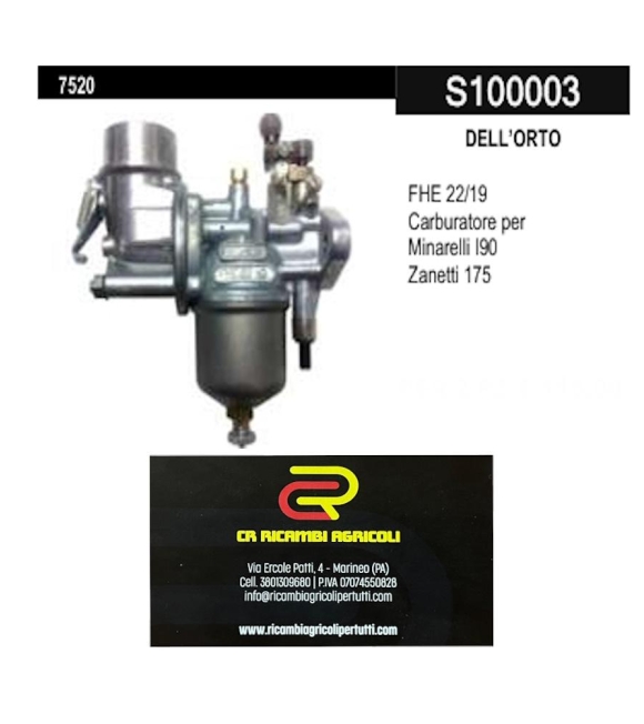 Immagine 0 di DELL’ORTO FHE 22/19 Carburatore per Minarelli I90 Zanetti 175