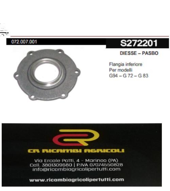 Immagine 0 di DIESSE – PASBO Flangia inferiore Per modelli G94 – G 72 – G 83