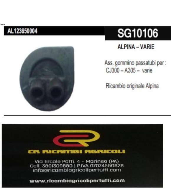 Immagine 0 di ALPINA – VARIE gommino passatubi per CJ300 – A305 – varie originale Alpina