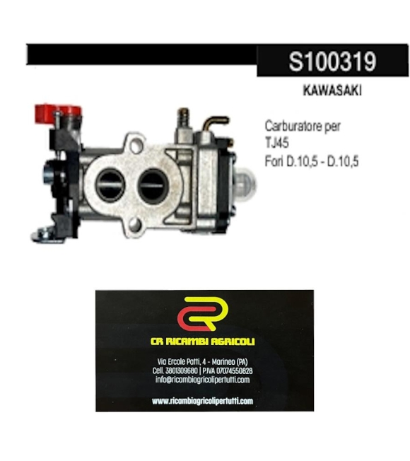 Immagine 0 di KAWASAKI Carburatore per  TJ45  Fori D.10,5 - D.10,5