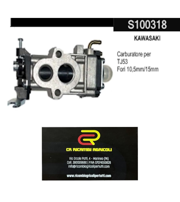 Immagine 0 di KAWASAKI Carburatore per  TJ53  Fori 10,5mm/15mm