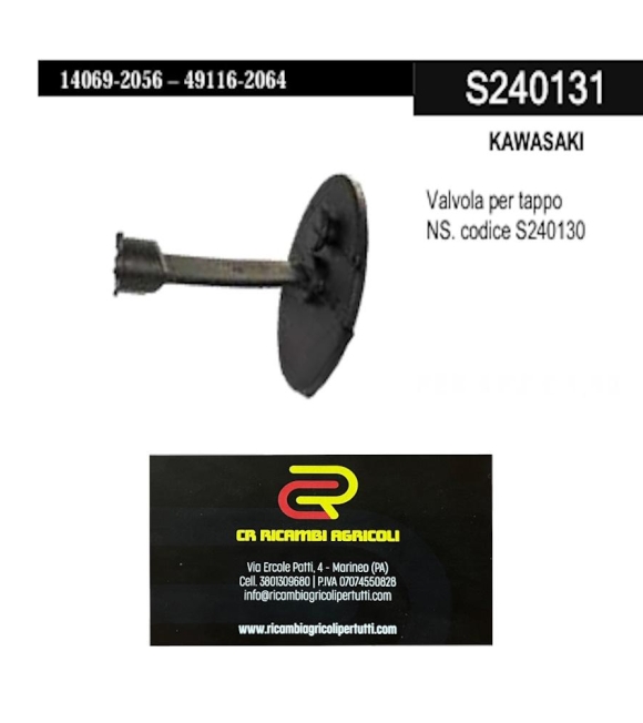 Immagine 0 di KAWASAKI Valvola per tappo NS. codice S240130