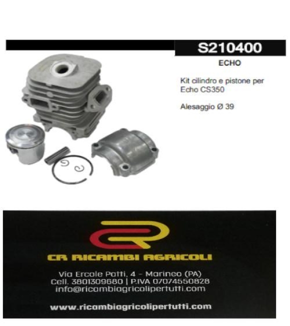 Immagine 0 di ECHO Kit cilindro e pistone per Echo CS350 Alesaggio Ø 39