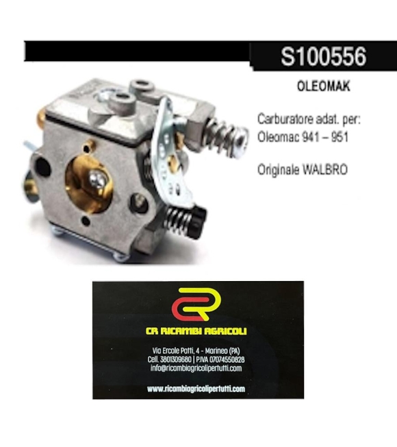 Immagine 0 di OLEOMAK Carburatore adat. per: Oleomac 941 – 951  Originale WALBRO