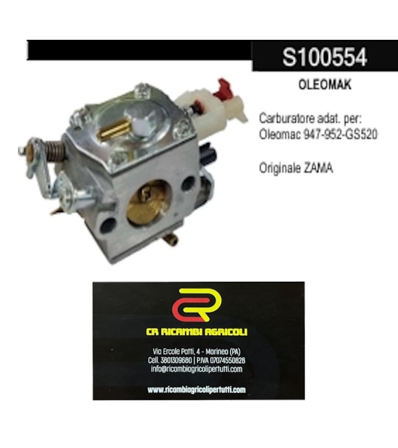 Immagine 0 di OLEOMAK Carburatore adat. per: Oleomac 947-952-GS520 Originale ZAMA