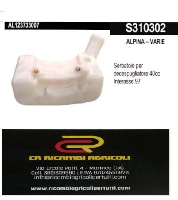 Immagine 0 di ALPINA – VARIE Serbatoio per 40cc Interasse 97